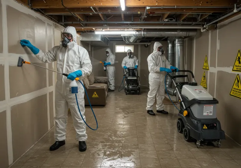 Basement Moisture Removal and Structural Drying process in Mount Horeb, WI